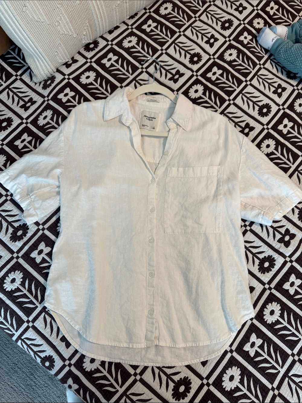 Abercrombie | Lightweight White Linen Short-Sleeve Shirt